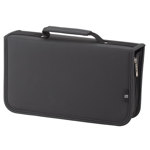 CD／DVDキャリングケース 96枚収納 ブックタイプ ブラック [品番]01