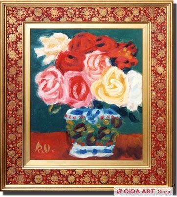 梅原龍三郎 薔薇図 | 絵画など美術品の販売と買取 | 東京・銀座 おいだ美術