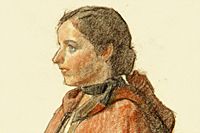 小磯良平 若い女たち “帽子の女” | 絵画など美術品の販売と買取 | 東京