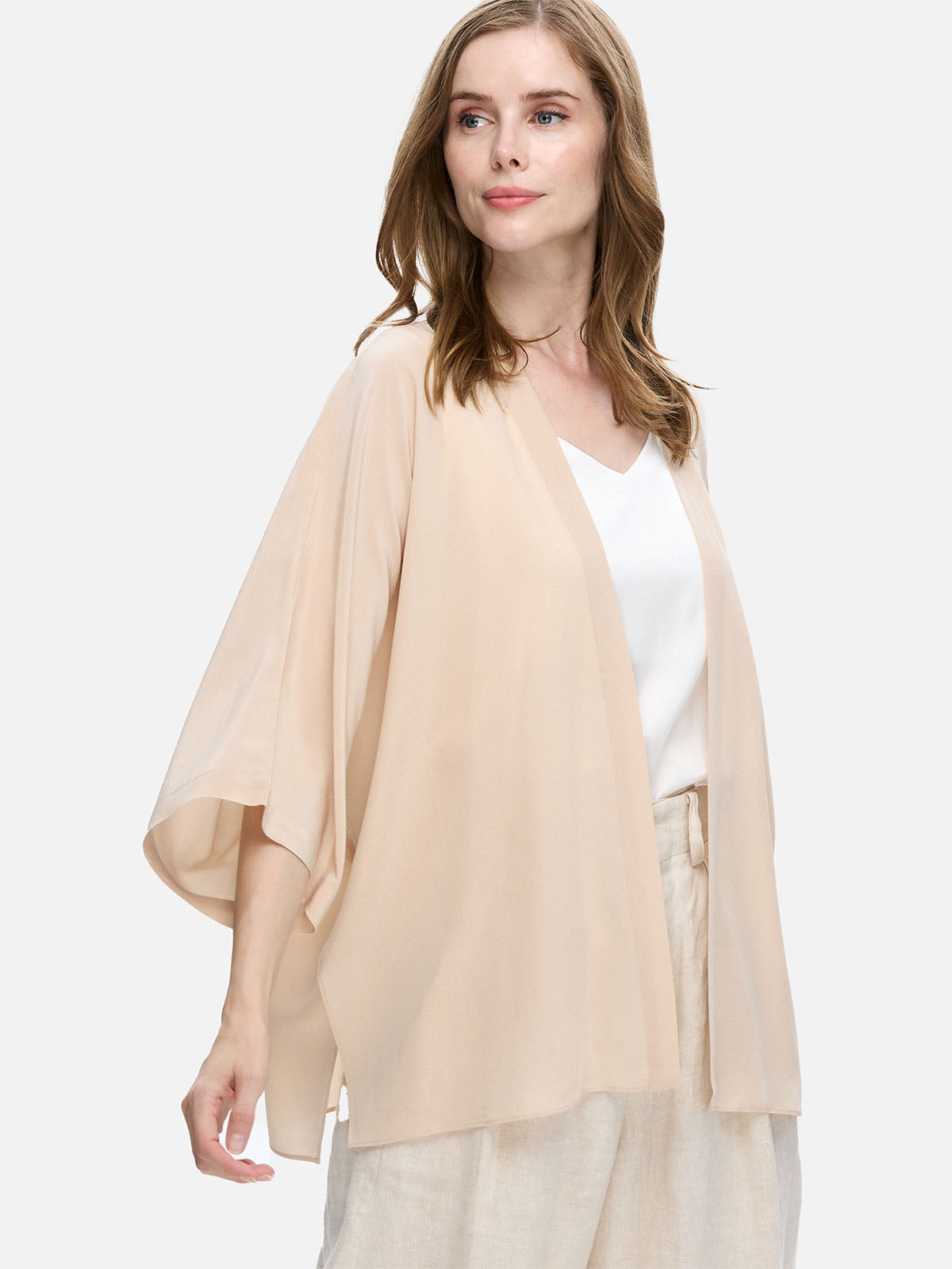 Silk Cardigan | Cream | Ovcio