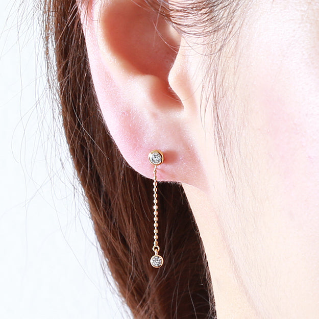 K18「0.05ctマイクロヌードチェーン」チャーム(片耳用