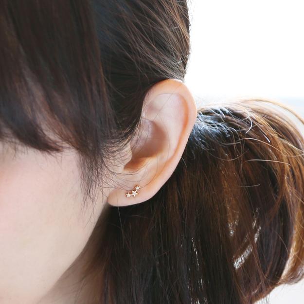 K18/Pt「ティンクル」ピアス(片耳用)｜【オレフィーチェ】Orefice