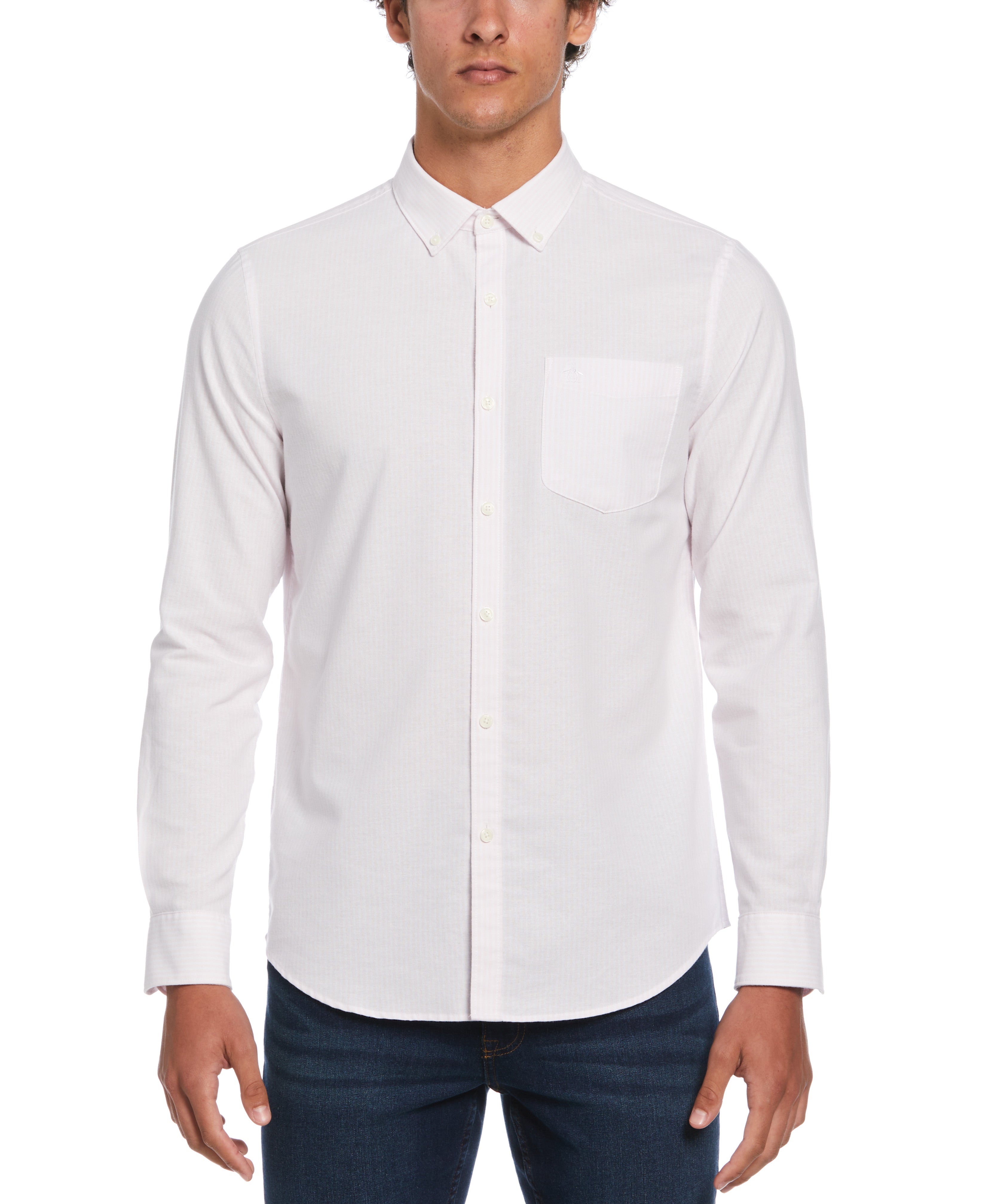 Oxford Long Sleeve Stripe Shirt – Original Penguin US