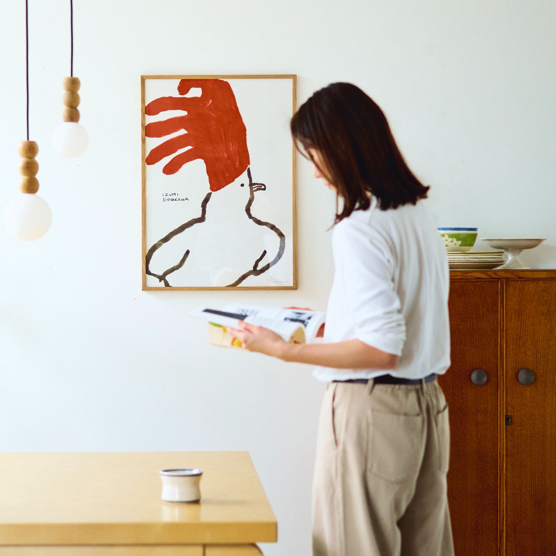 塩川いづみ オリジナルポスター／I wear red（50cm×70cm）｜アート