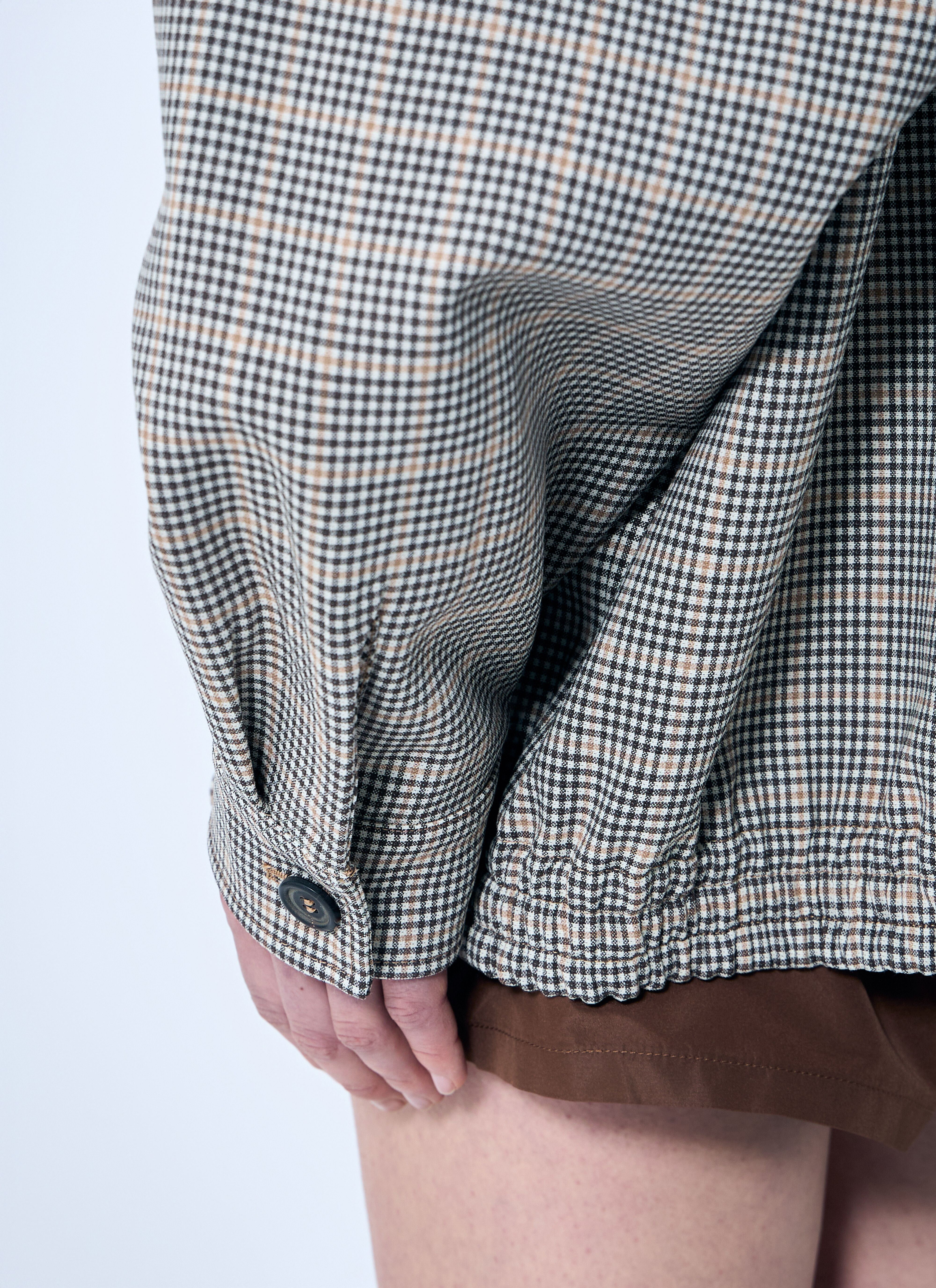 Miu Miu レディース チェックダブル織りブルゾンジャケット の