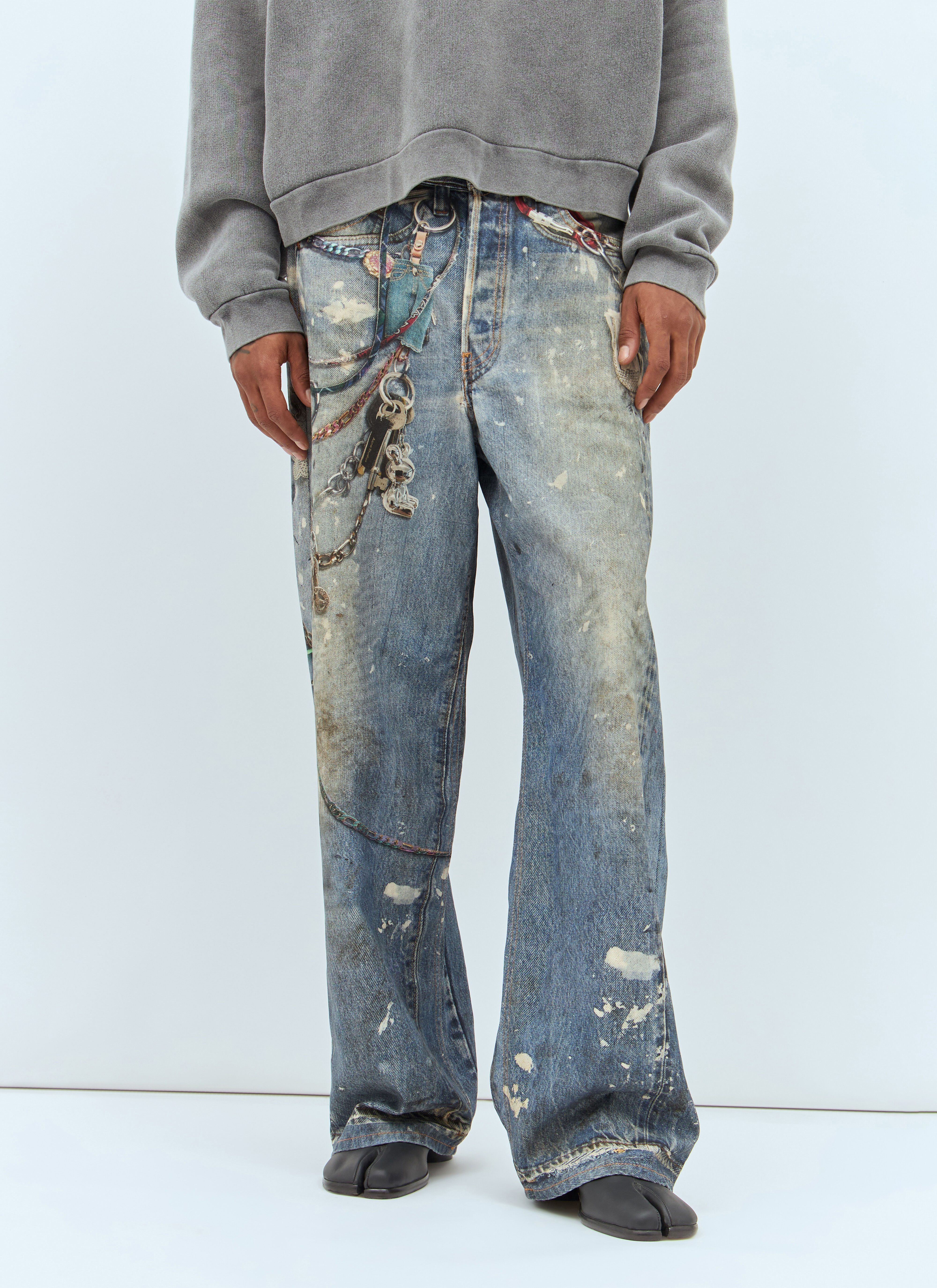 Acne Studios Men's' 1981M Printed Jeans in Blue | LN-CC®