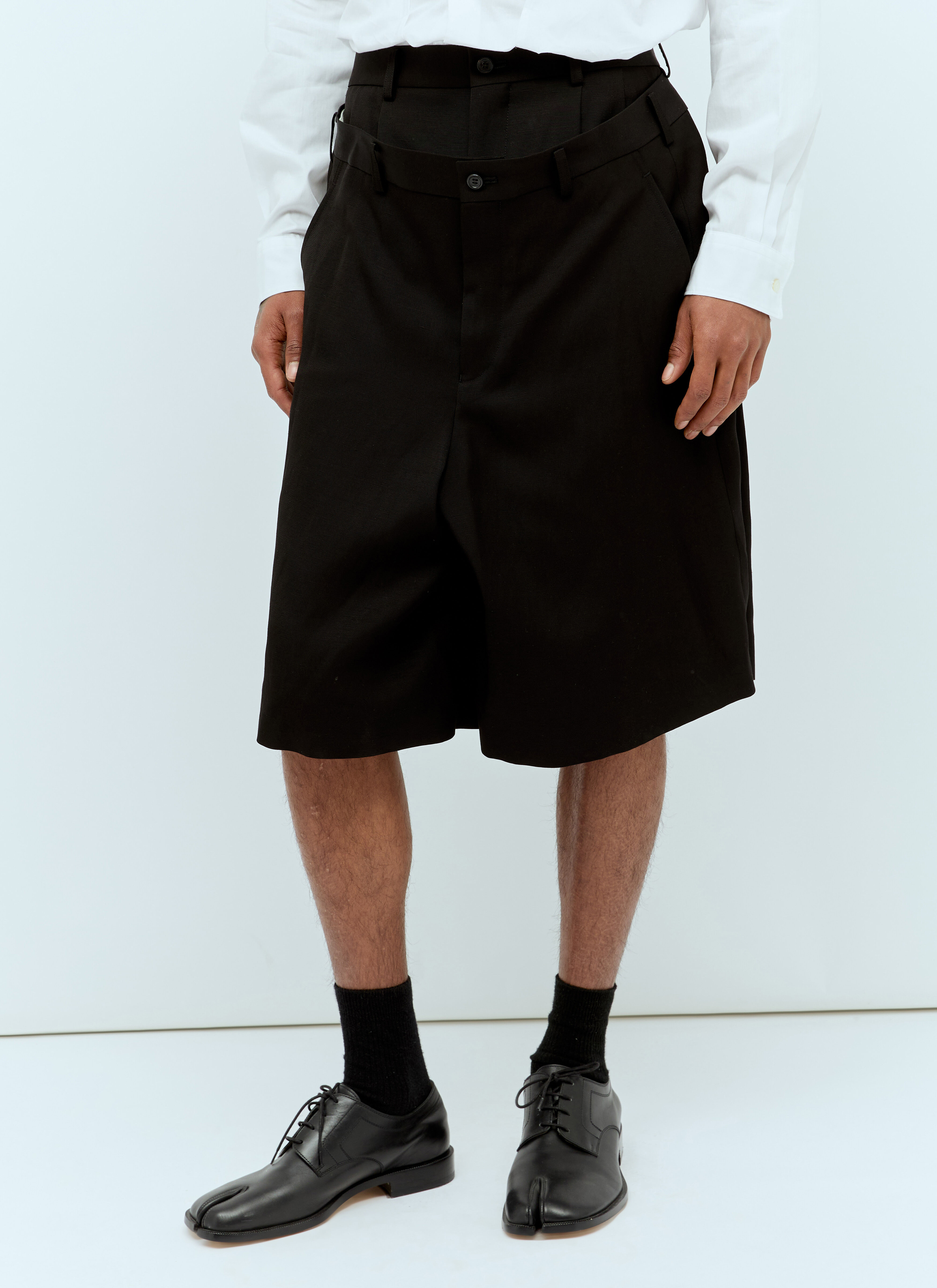 Comme des Garçons Homme Plus Men's' Draped Front Bermuda Shorts in