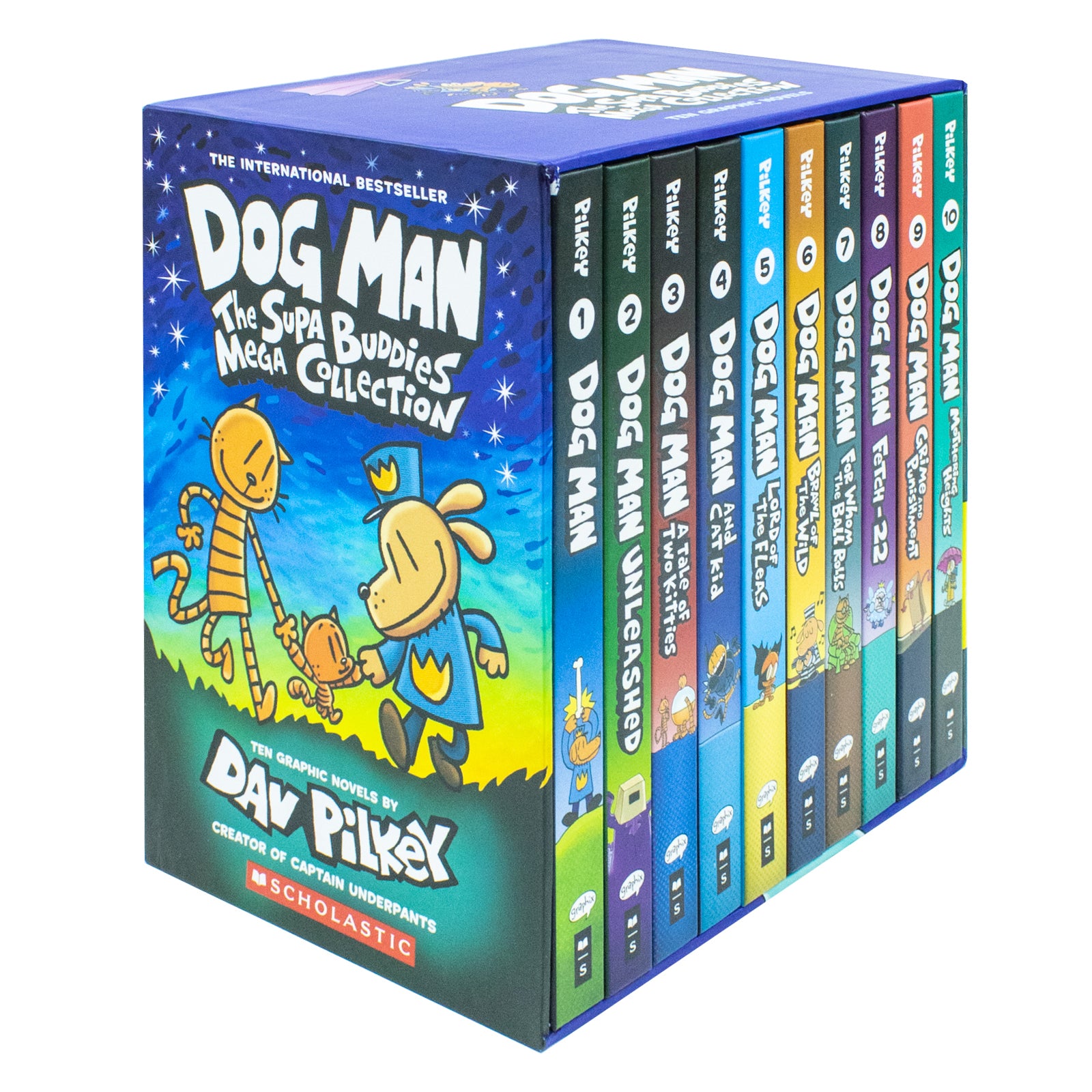Adventures of Dog Man 10 Book Set Collection by Dav Pilkey