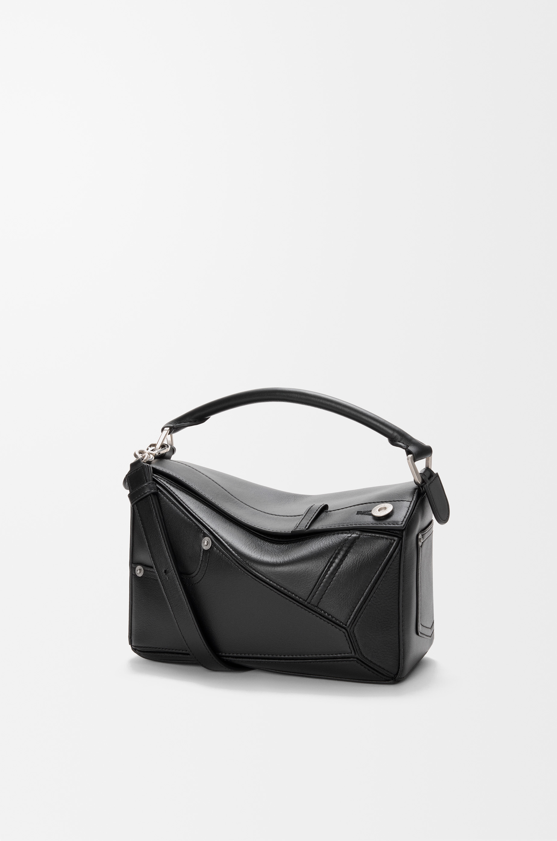 Panta small Puzzle bag in shiny calfskin Black - LOEWE USA