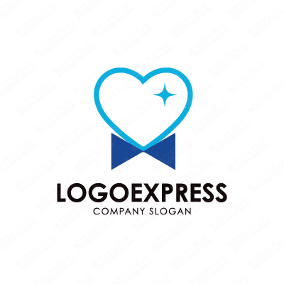 ハートとリボンのスタイリッシュなロゴ