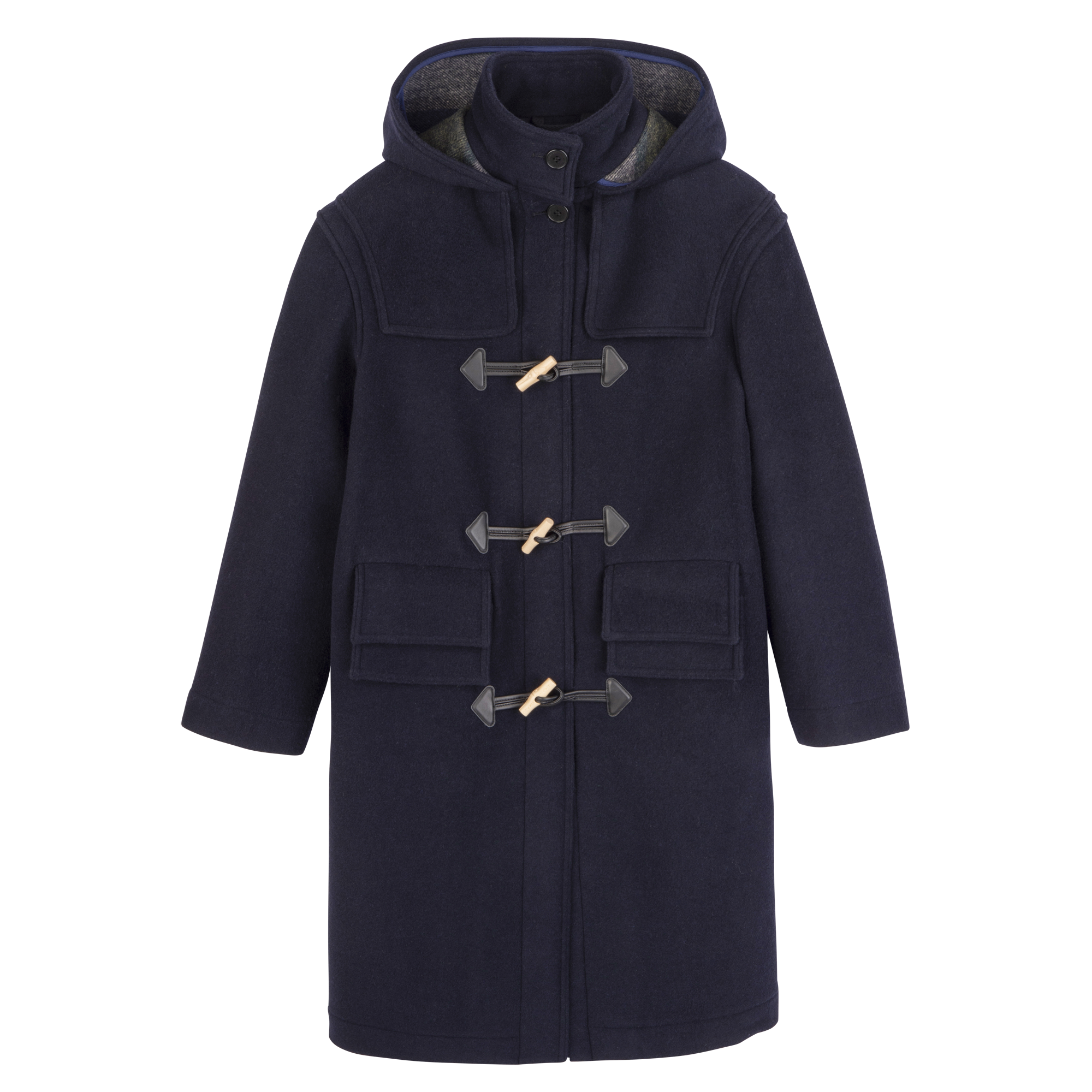 Duffle Coat Navy - Double-faced wool cloth 6 US | Longchamp US