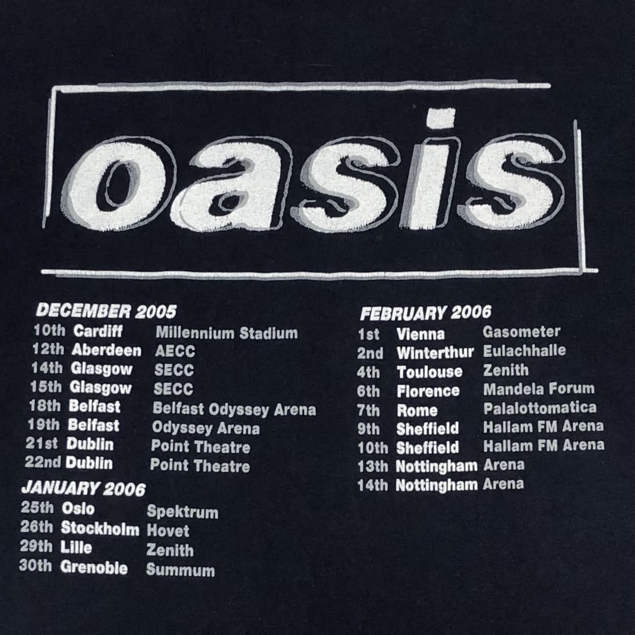 2005-2006 OASIS / DON'T BELIEVE THE TRUTH TOUR / S/S TEE｜Tシャツ