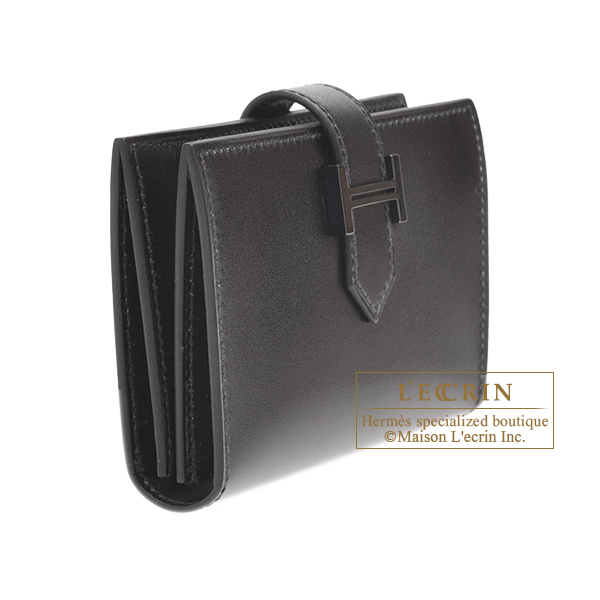 エルメス ベアンカードケースモノクローム ソーブラック ブラック
