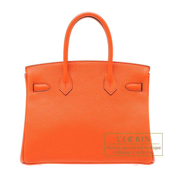 エルメス バーキン30 オレンジポピー トリヨンクレマンス シルバー金具