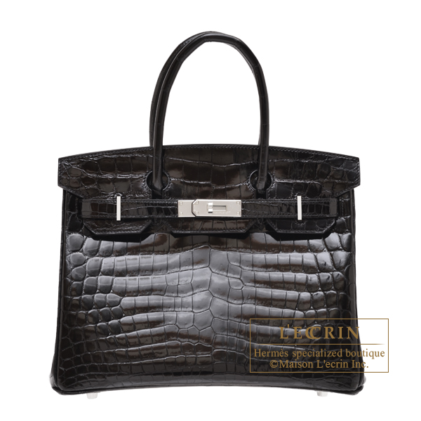 エルメス バーキン30 ブラック クロコダイル ニロティカス シルバー
