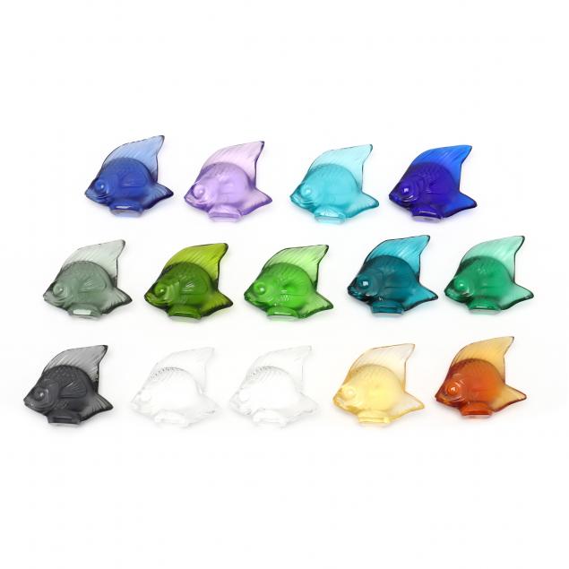 Lalique, School of (14) Multi-Color Crystal Fish (Lot 2016 - )