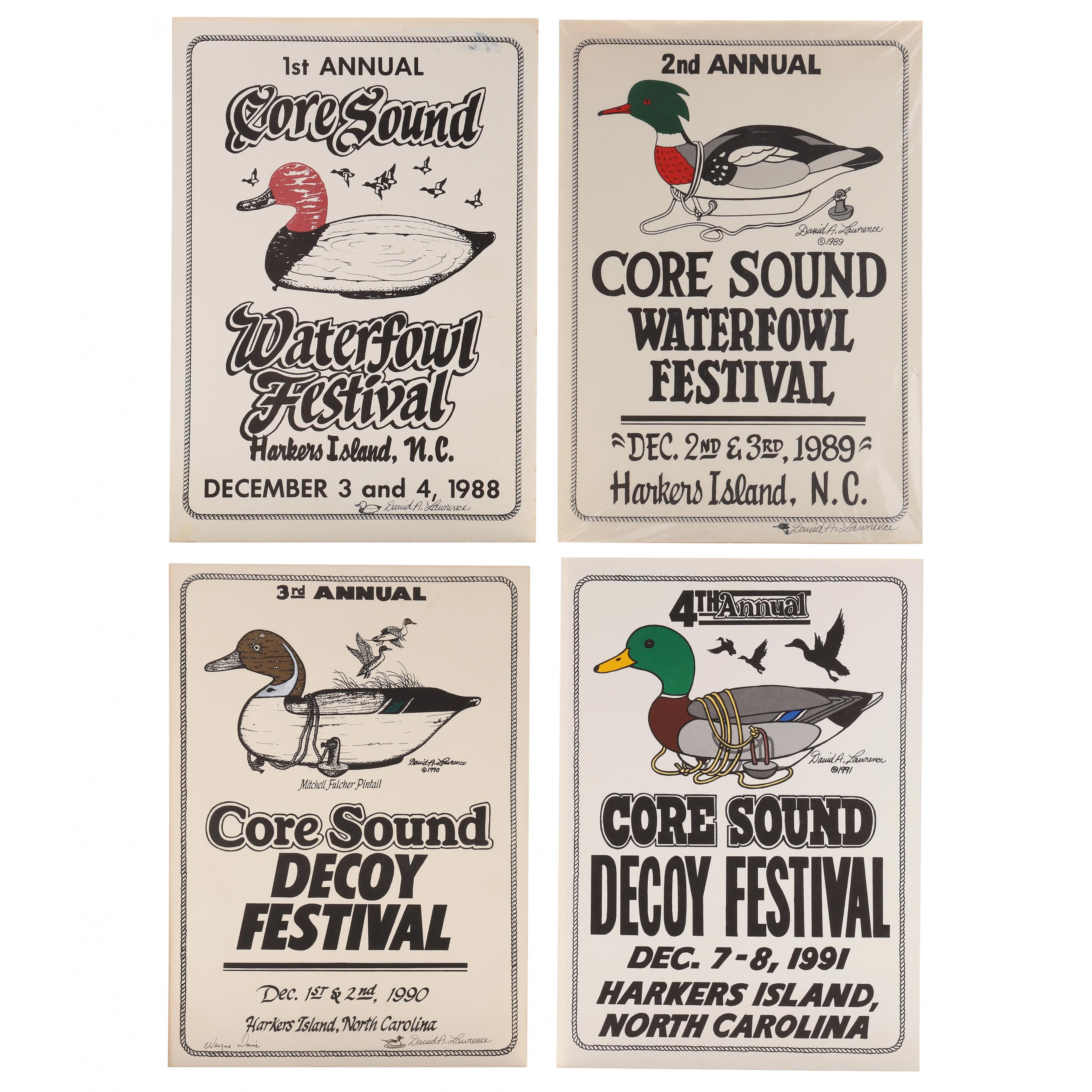 First Four Core Sound Waterfowl Festival Posters, signed by David