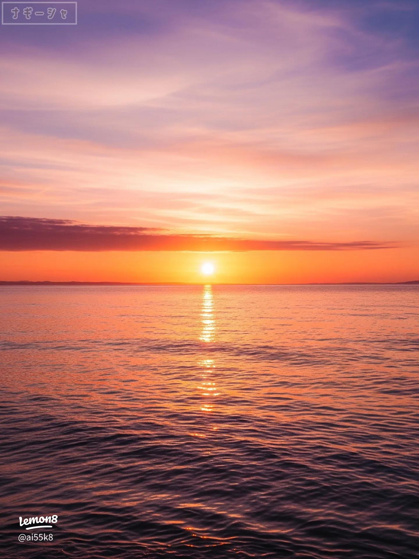 Google Geminiで作成！AIが描くサンセットビーチの夕日風景画