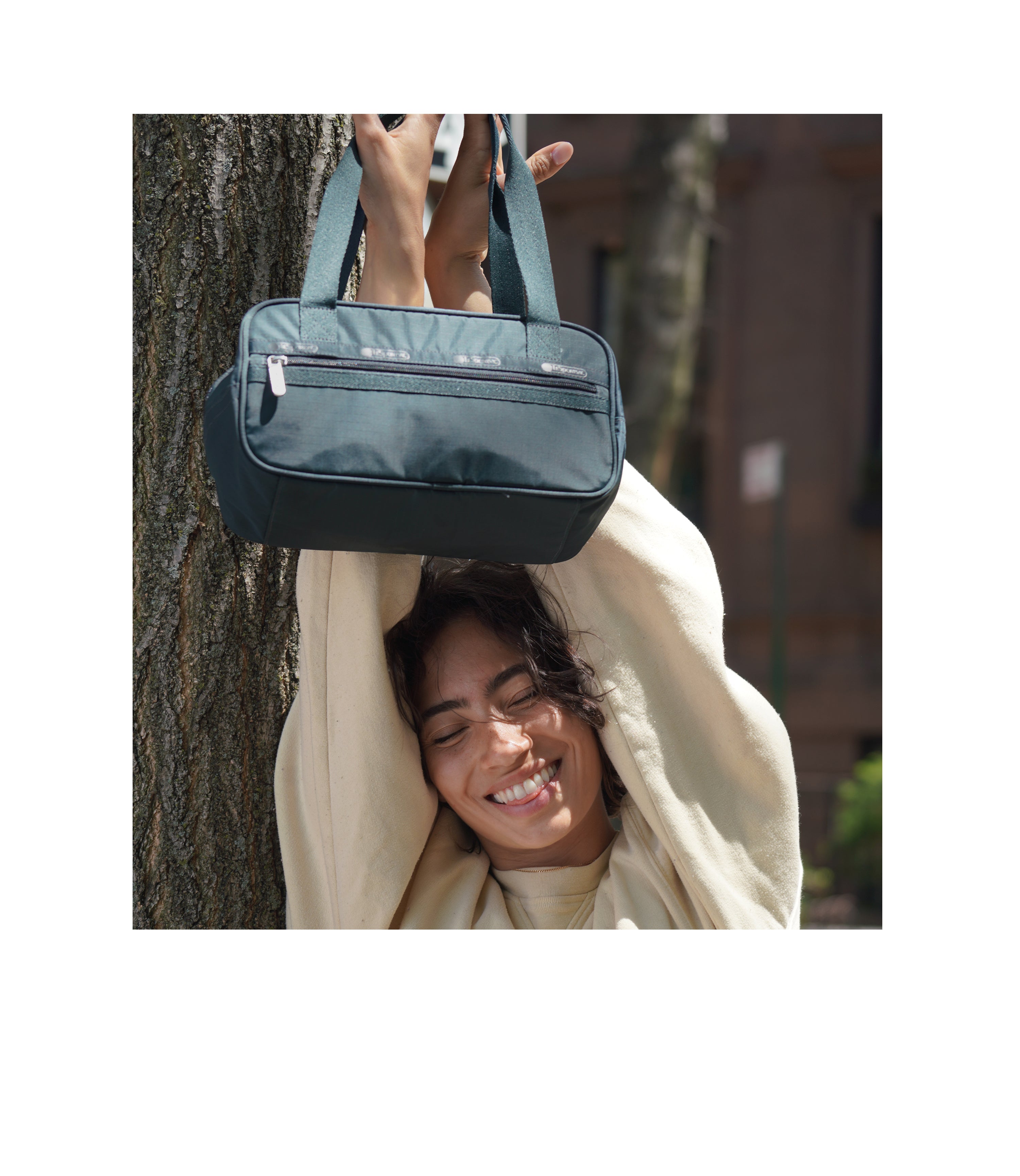 East/West Handbag - Midnight Green solid – LeSportsac