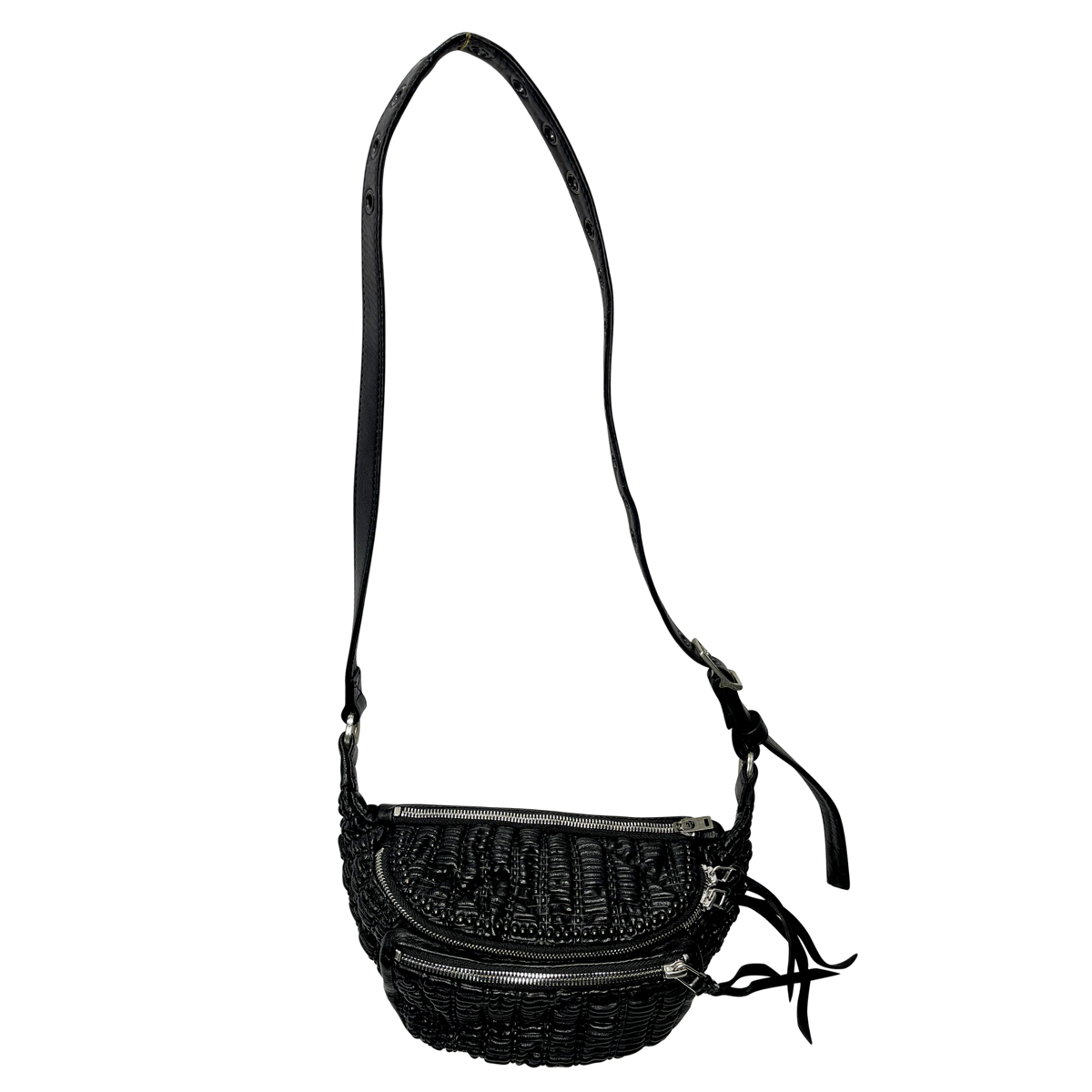 KmRii Black Bismuth Side Bag: Stylish & Durable Crossbody