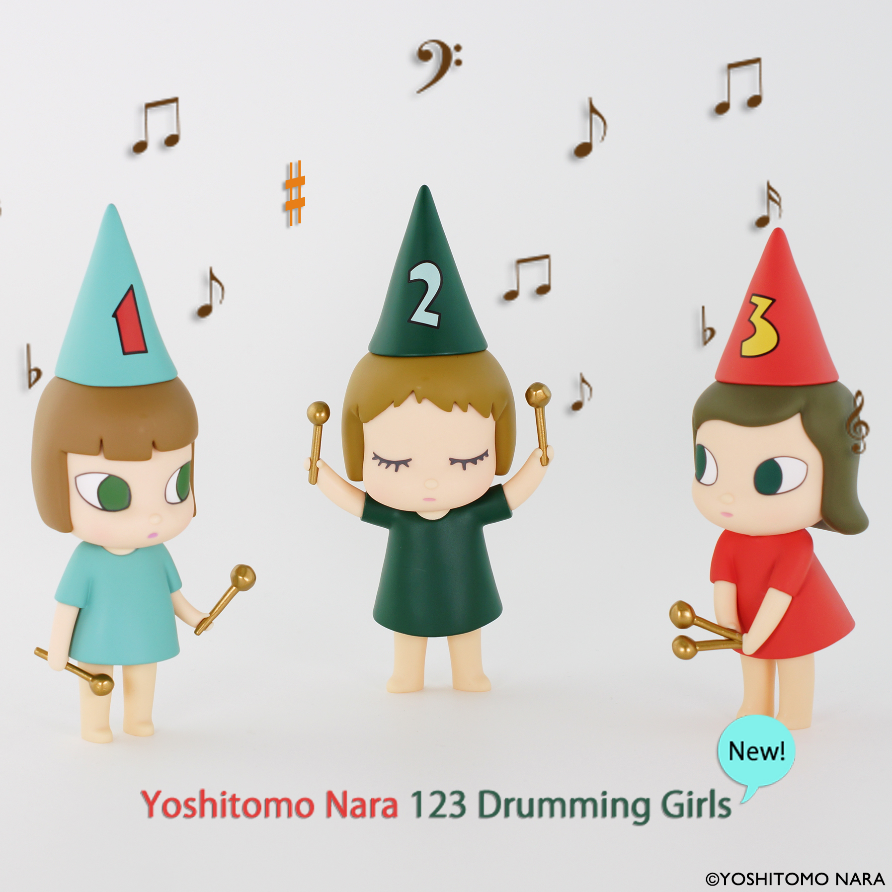 新商品】奈良美智 フィギュア [ドラミング・ガール123 (123 Drumming