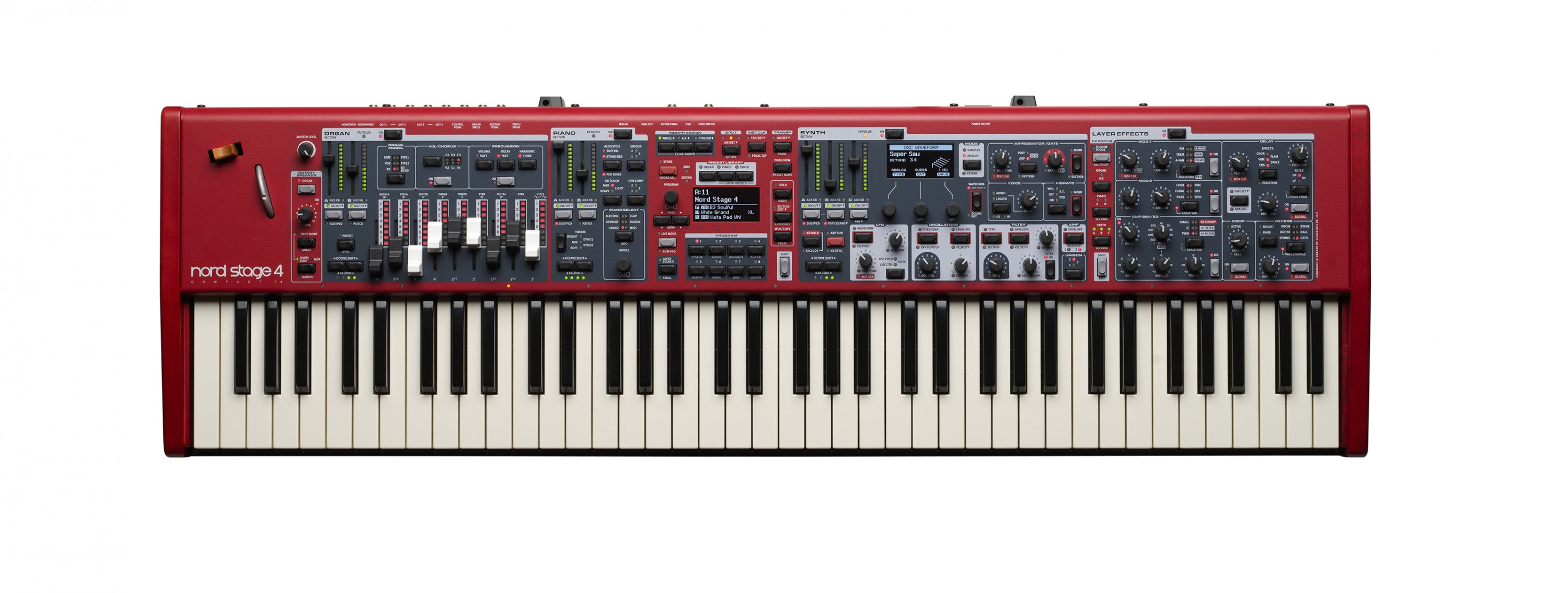 NORD Stage 4 Compact 73-Note Semi-Weighted Waterfall Triple Sensor