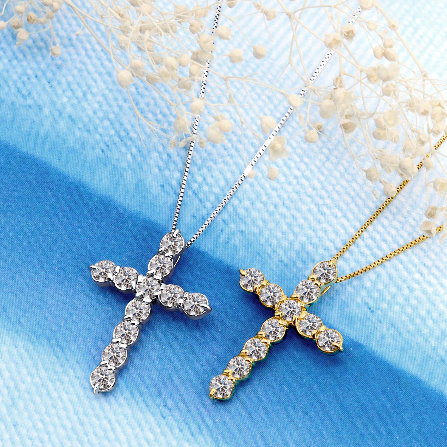 クロス K18 ゴールド クロス 十字架 モチーフ ネックレス アズキ