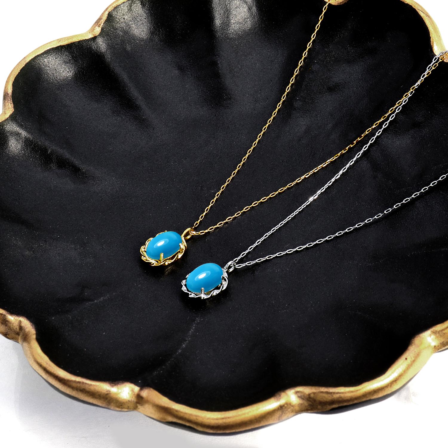 ネックレス レディース ターコイズ(トルコ石) 0.35ct オーバル 線巻