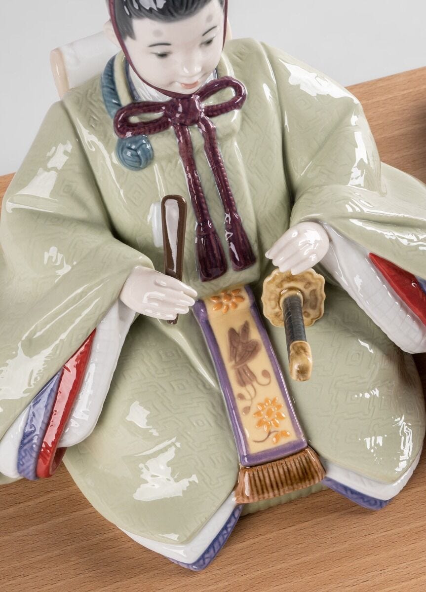 Hina Dolls Sculpture. Green-yellow. Limited Edition | リヤドロ公式
