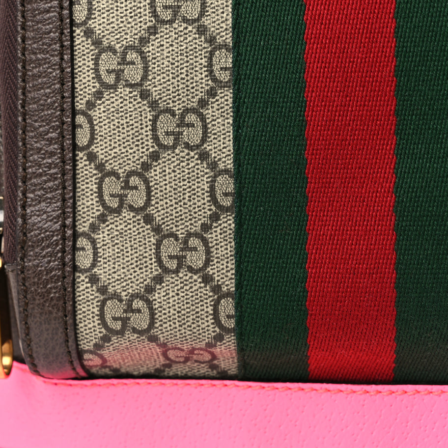 Gucci GG Supreme Monogram Textured Dollar Calfskin Web Small