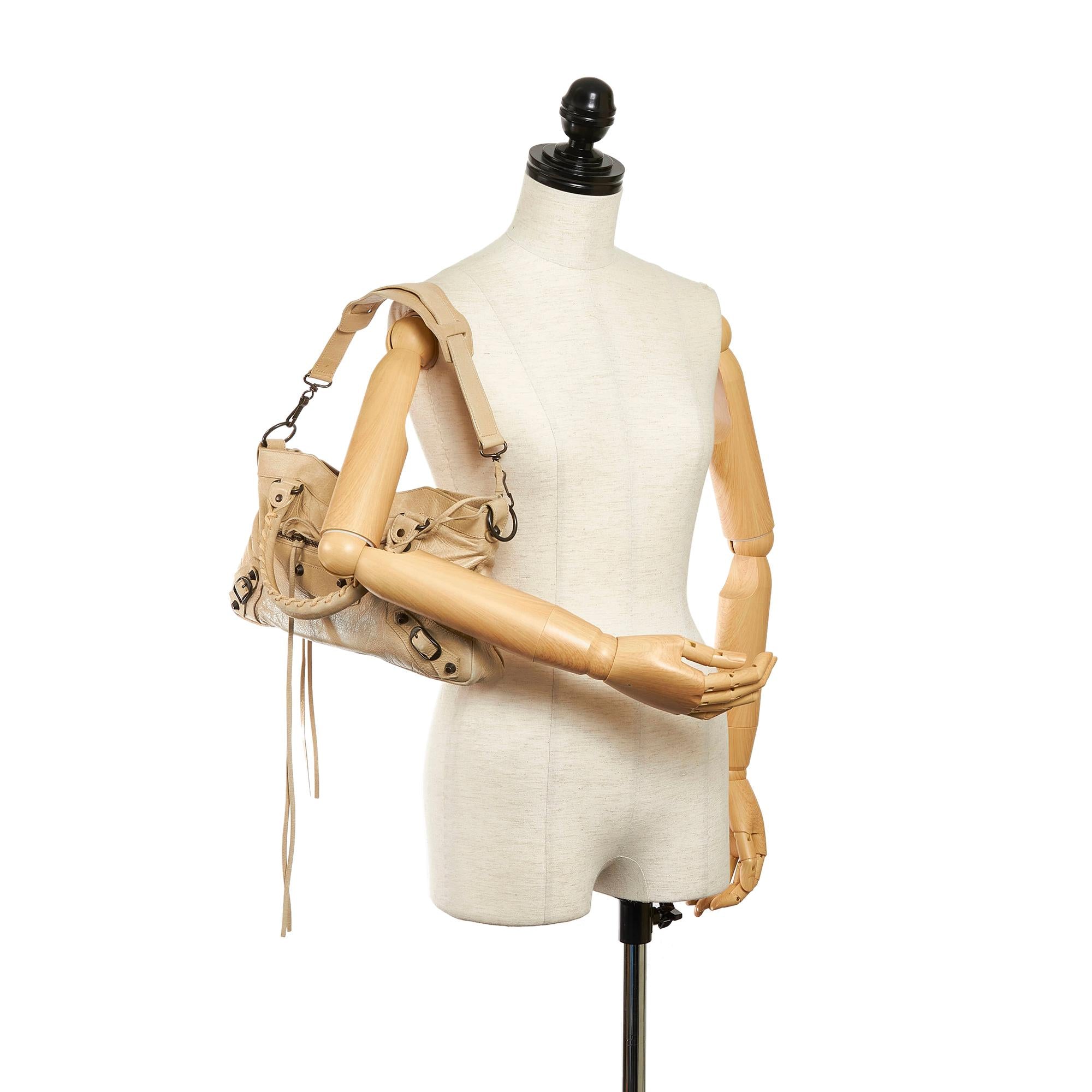 Balenciaga Motocross Classic First Lambskin Leather Satchel (SHG-30598