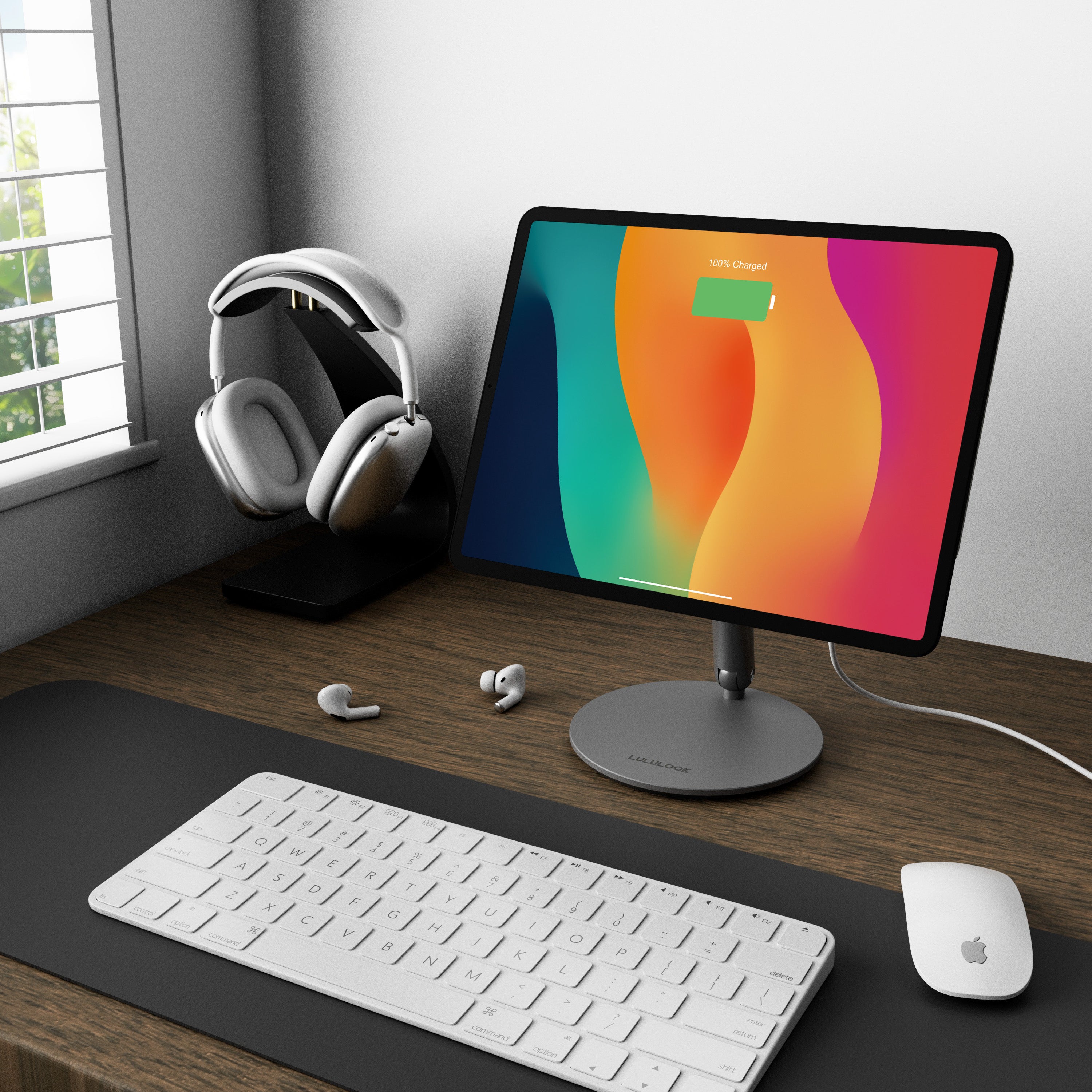 Lululook 360 Rotating Foldable Magnetic iPad Charging Stand