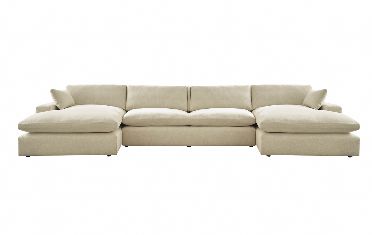 Elyza Linen 4-Piece Double Chaise Sectional – Luna Furniture
