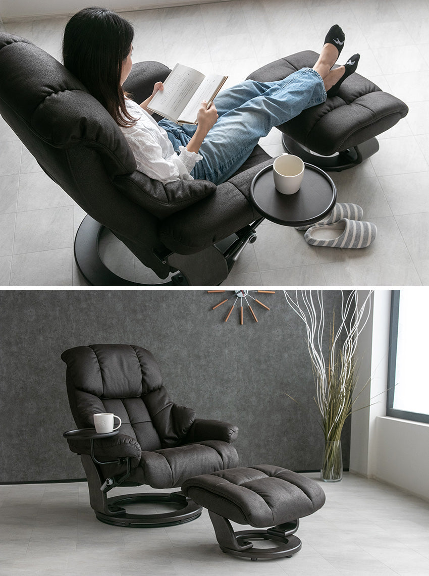 lushroom パーソナルチェア リクライニングチェア オットマン付き