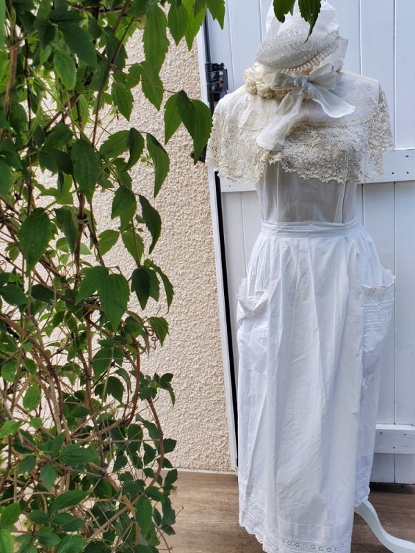 フランスアンティーク ボネ ムースリン