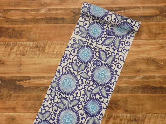 源氏物語 浴衣反物 綿麻ゆかた 本染 藍色 福岡市南区の呉服店で着物