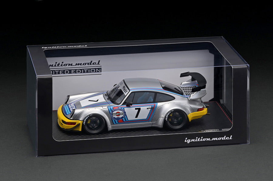 Ignition Model 1:18 Porsche 964 RWB in Silver / Yellow With Engine