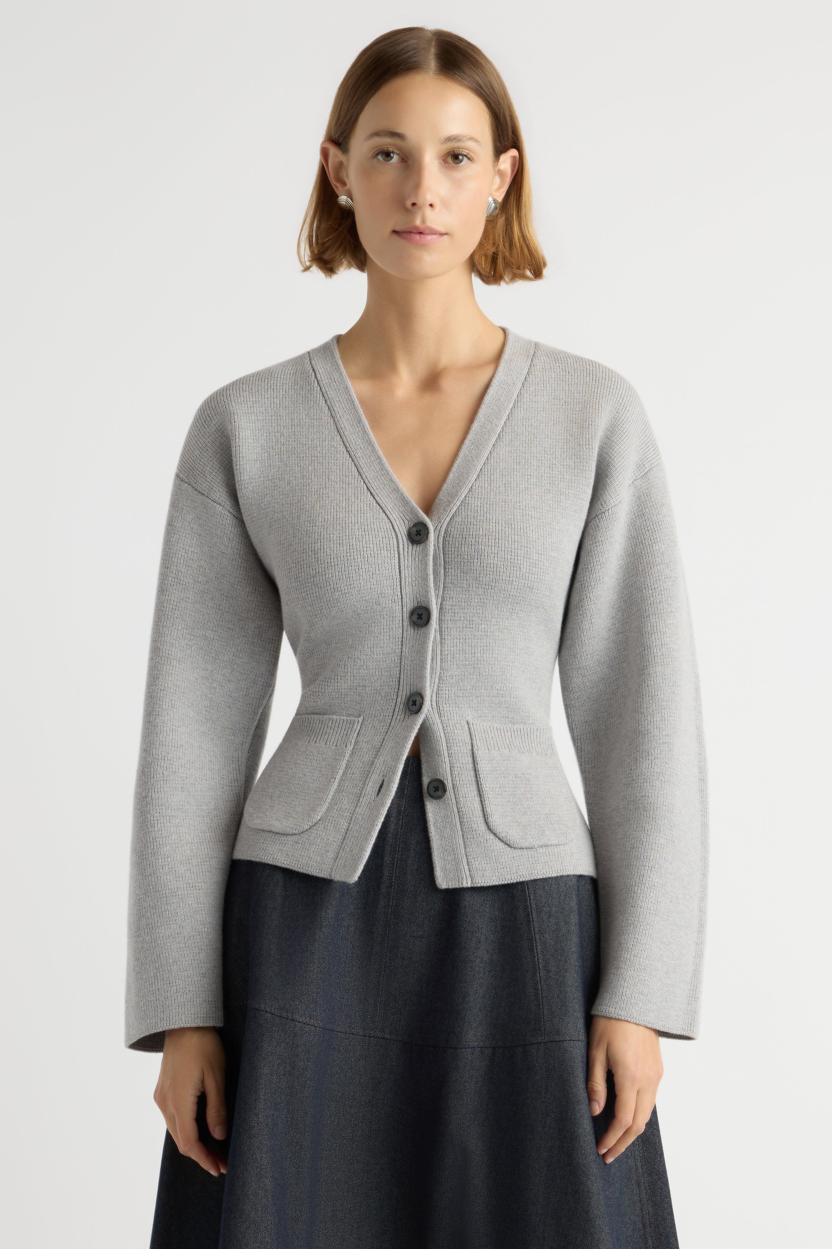 Elinor Organic Cotton-Wool V-Neck Cardigan