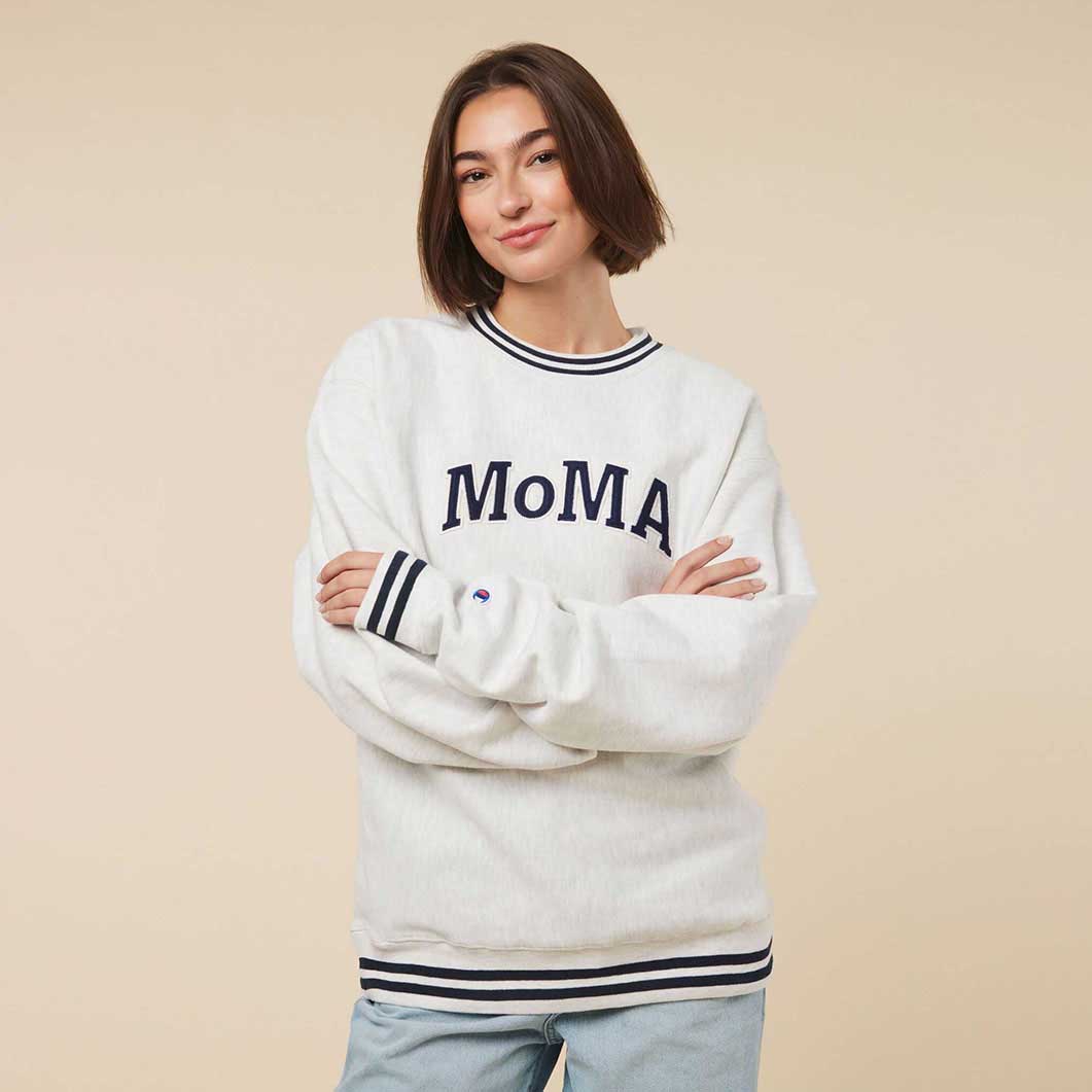 MoMA Champion Striped スウェットシャツ L(L)：ファッション