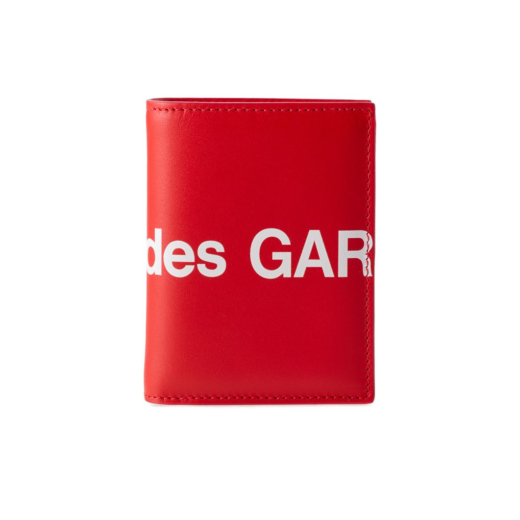 COMME des GARCONS Huge－Logo 二つ折りカードケース レッド(Huge-Logo