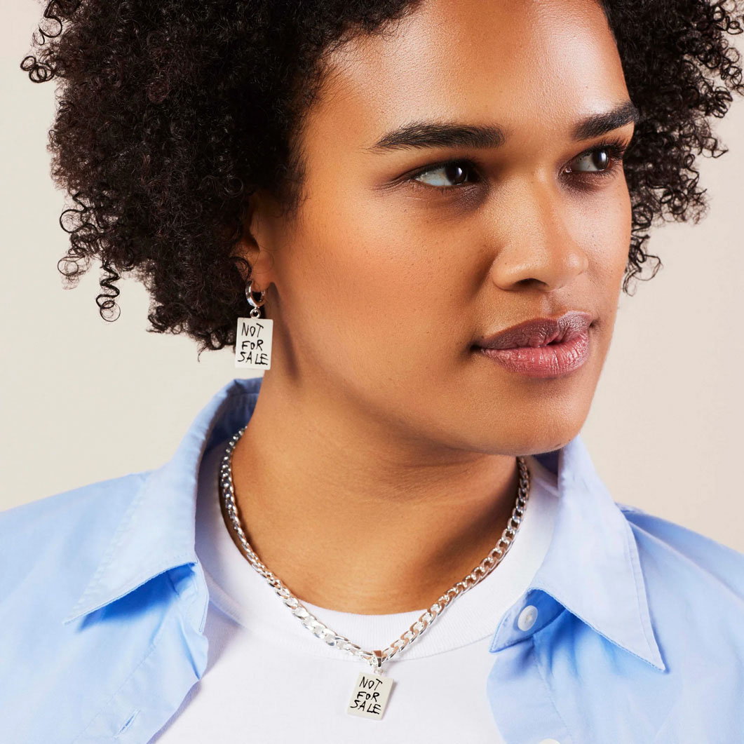 Crystal Haze×Basquiat Not For Sale／Pez Dispenser ピアス シルバー