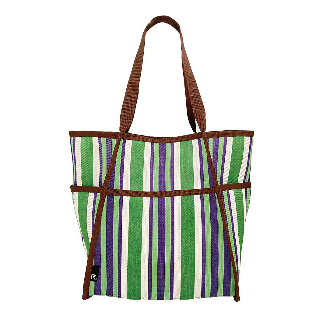 マルシェバッグ ミディアム パープル／グリーン(パープル／グリーン