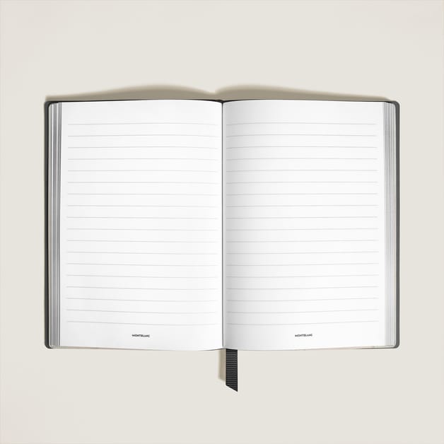Notebook Medium, Saffiano Leather, Black - Lined Pages - Black