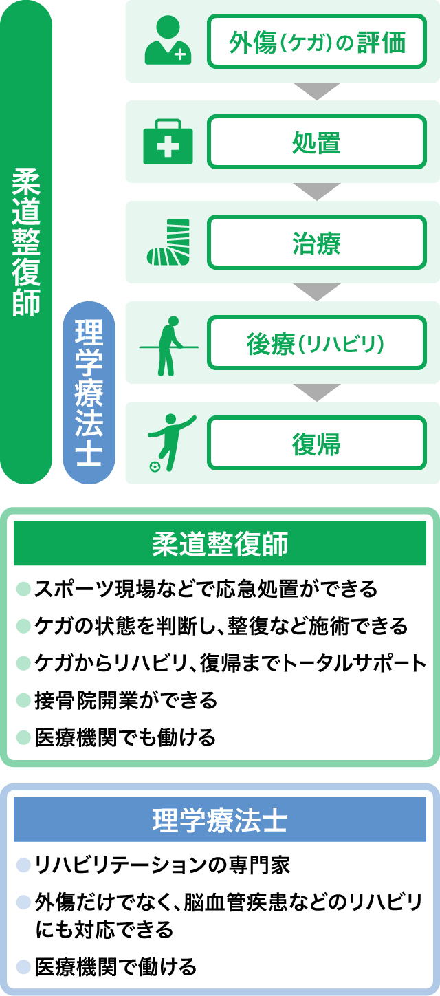柔道整復師と理学療法士の違い | 森ノ宮医療学園専門学校
