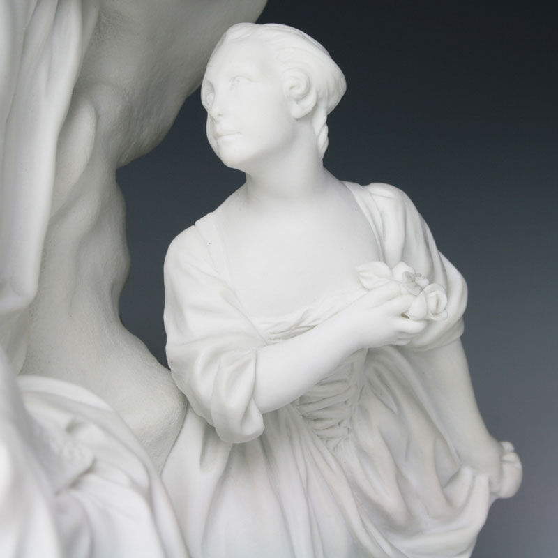 セーブル(Sevres) 白磁 人形置物 ビスケット 飾り物 恋愛教育【現物