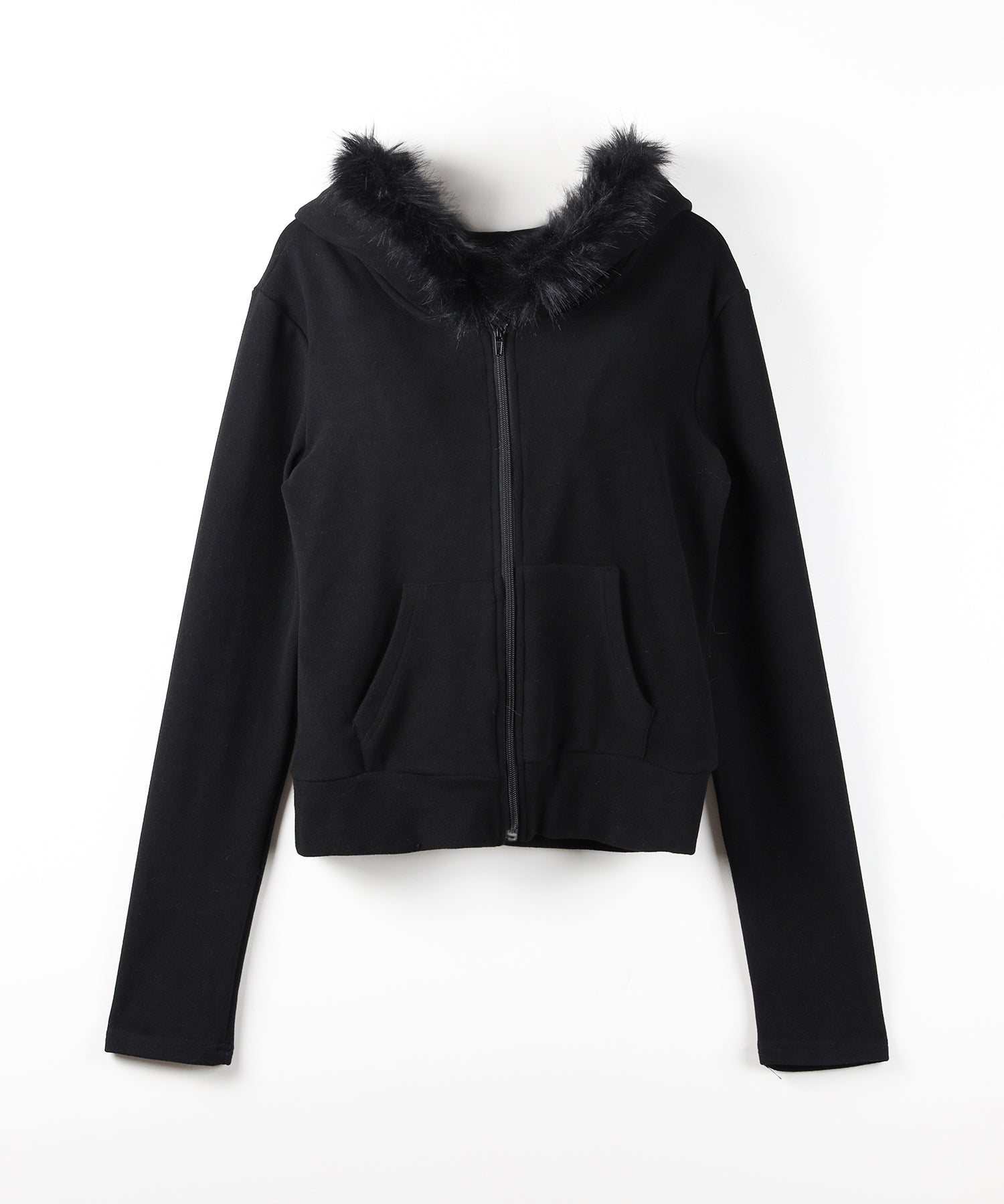 3color 】ファーフードジップアップパーカー ／ fur zipup hoodie