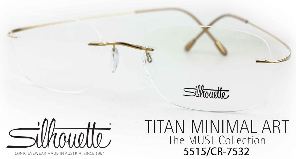 シルエットメガネフレームチタンミニマルアートマスト5515-CR-7532