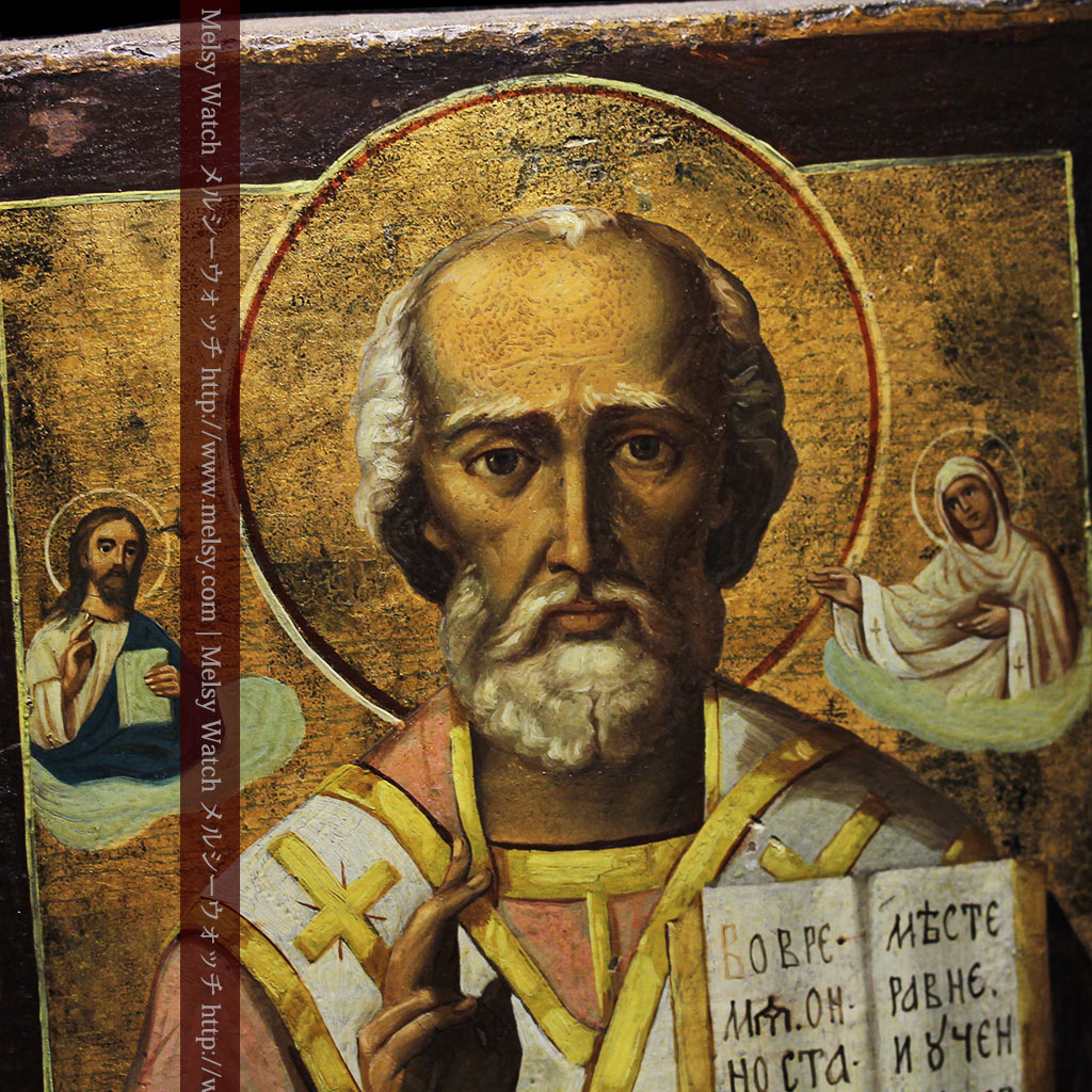 ミラの聖ニコラオ・ニコラウスを描いた木板イコン/聖画像・テンペラ