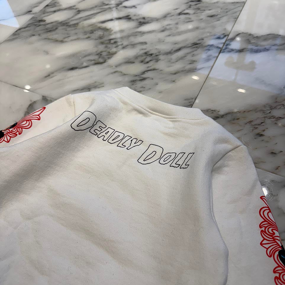 CHROME HEARTS × DEADLY DOLL Floral Cross Horseshoe Print