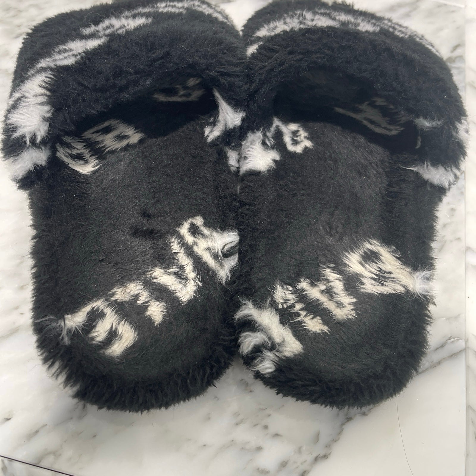 BALENCIAGA 2019AW FURRY SLIDE FAKE FUR SANDLES 624515 Size 40